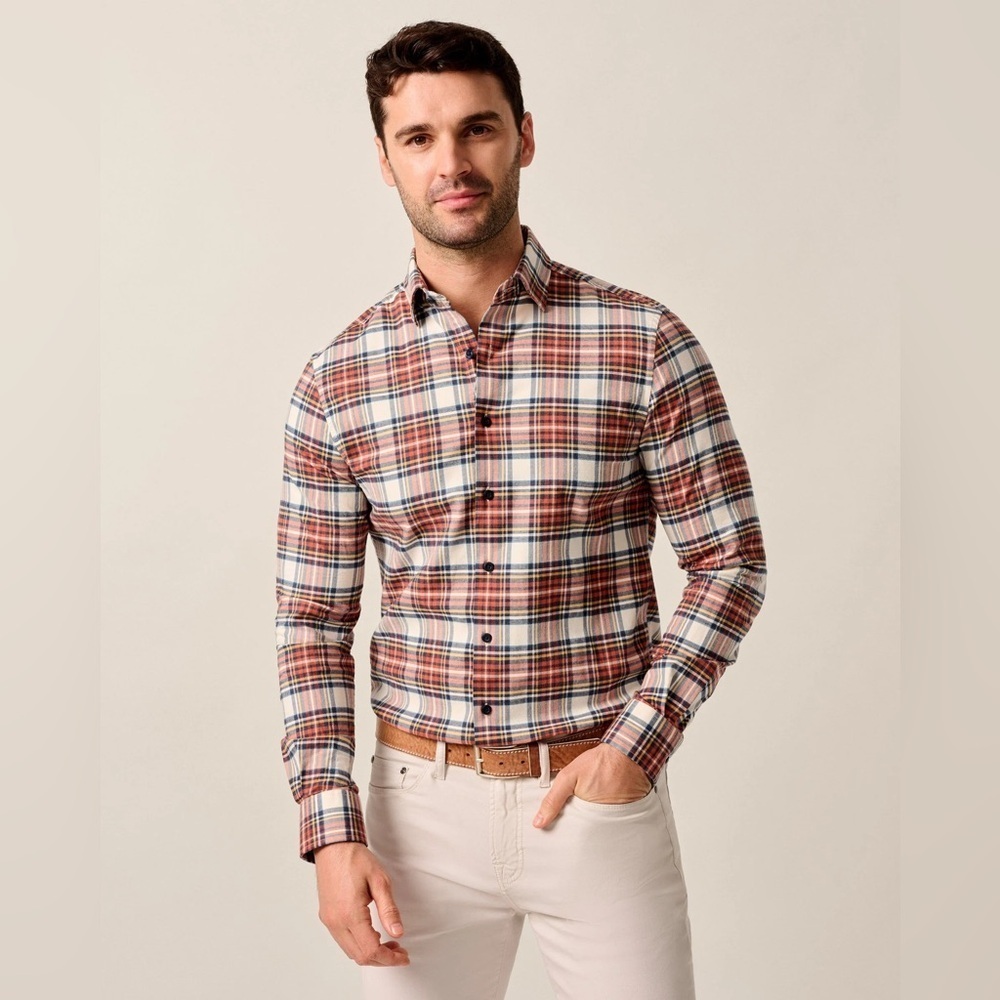 Johnnie-O Top Shelf Button Down Flannel Shirt Men’s Size XXL Festive Work Office